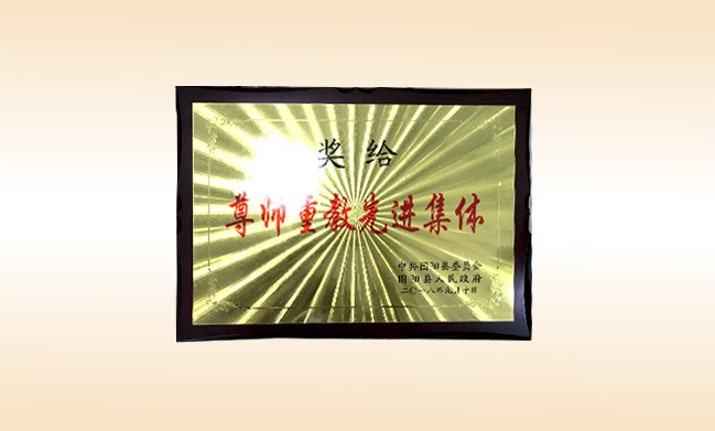 2018年10月-玩球体育公司荣获-中共固阳县委员会固阳人民政府-尊师重教先进集体
